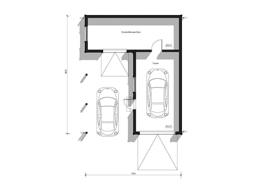 Гараж с навесом (47 фото): проекты и планировка гаражных помещений с хозблоком, навесы для машины между домом и гаражом, варианты из газобетона и профлиста