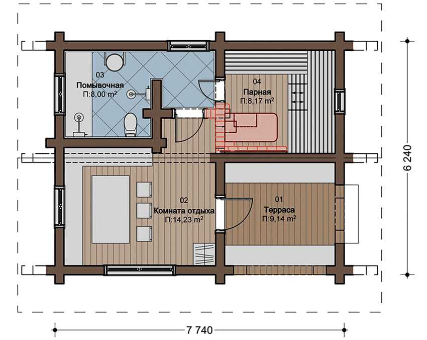 Баня – важная часть загородной жизни и отдыха Проект бани с террасой может предполагать свободную комнату отдыха или балкон, а также второй этаж Какой проект подойдет для размещения на просторном участке, а какой уместится на небольшой даче