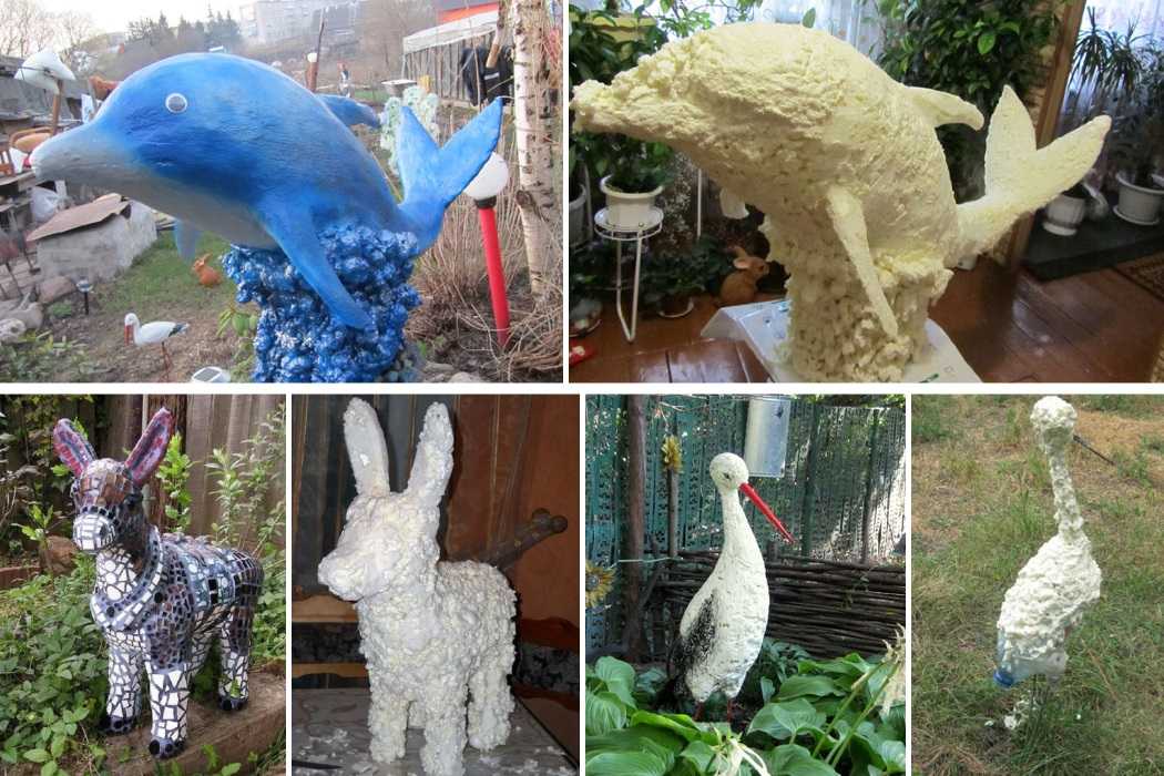 10 оригинальных идей садовых скульптур из дерева, бетона и гипса + фото