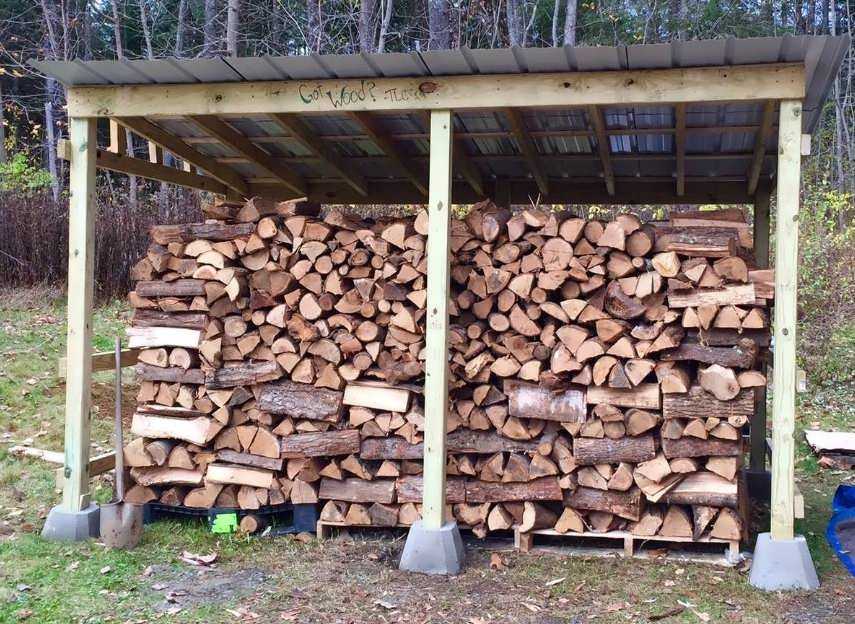 Навес для дров своими руками: фото, как построить из металла или дерева