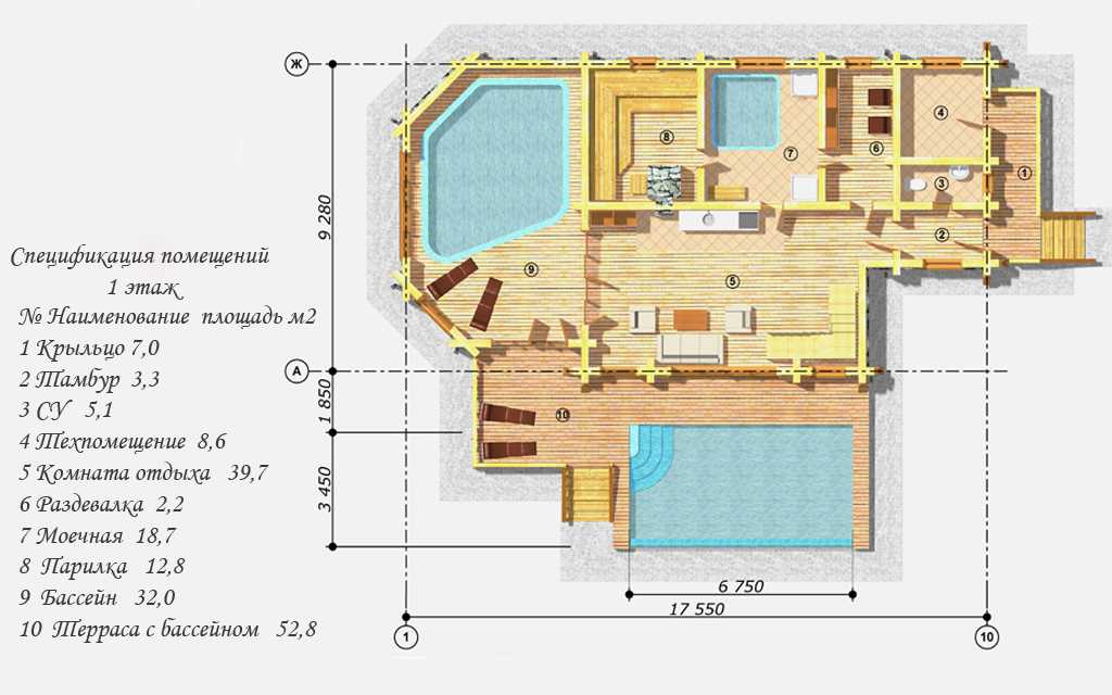 Проект бани с террасой (66 фото): двухэтажное современное строение размером 5х6 с барбекю в зоне отдыха и баня под одной крышей, варианты с открытой угловой верандой