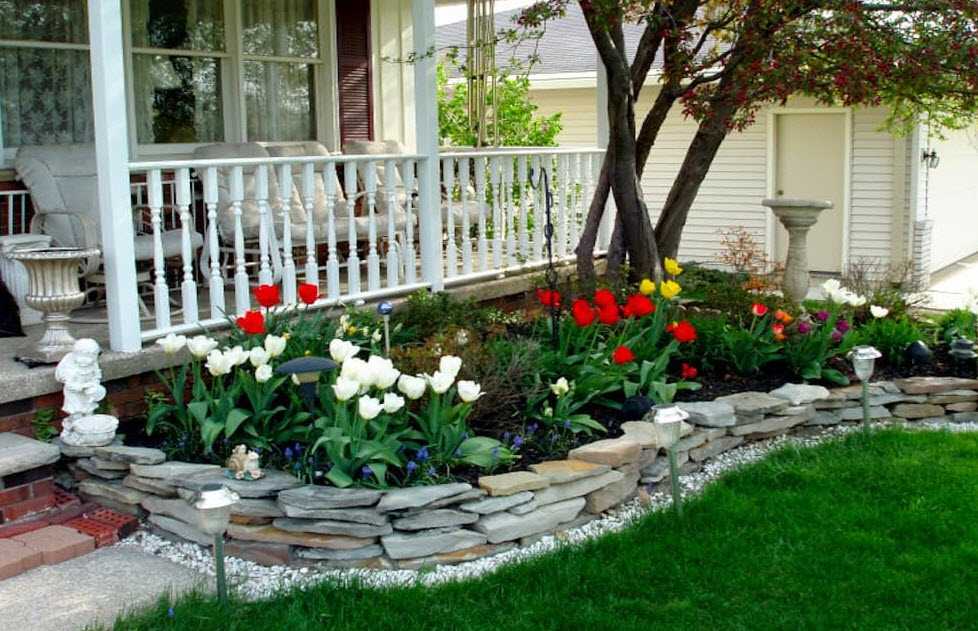 Ландшафтный дизайн клумб (54 фото): варианты декора цветников перед домом своими руками, проект оформления территории хвойниками и цветами