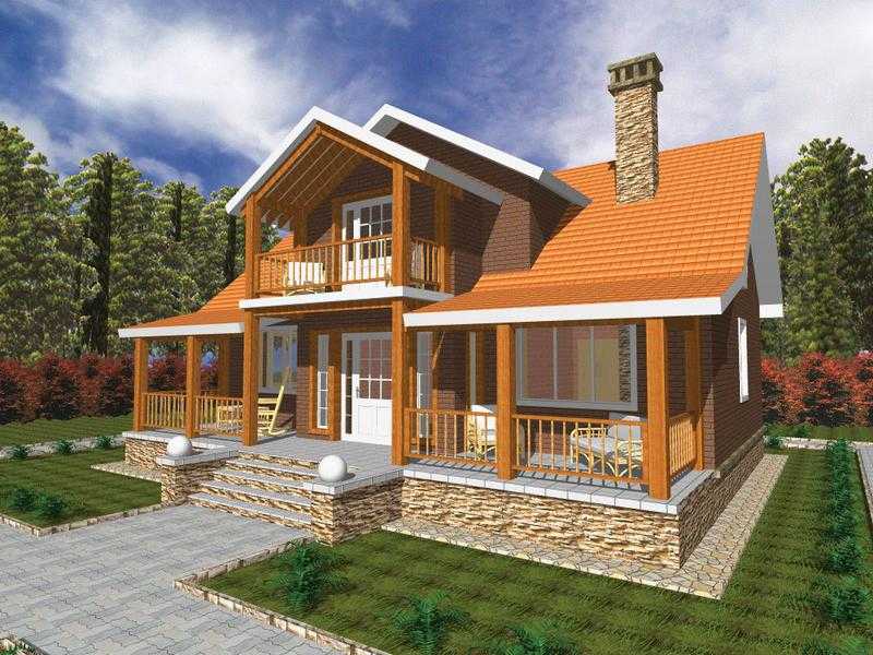 Проекты домов с мансардой и террасой (48 фото): красивые каркасные дачные конструкции, план загородного дома на склоне