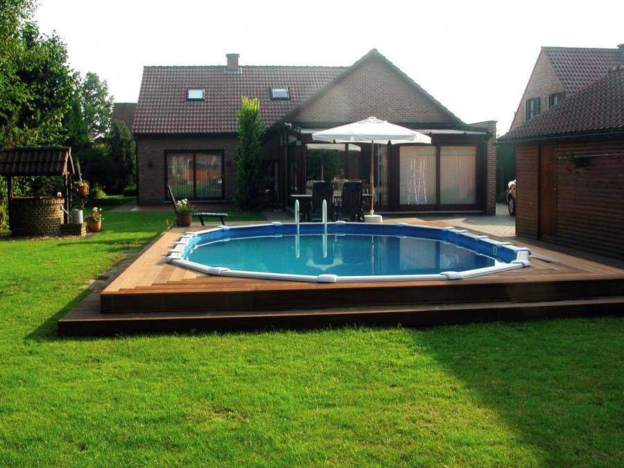 Как сделать самому бассейн для дачи: схемы сооружения, ландшафтный дизайн вокруг бассейна, фото