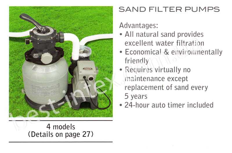 Песочные (песчаные) фильтры-насосы для бассейна и особенности их использования