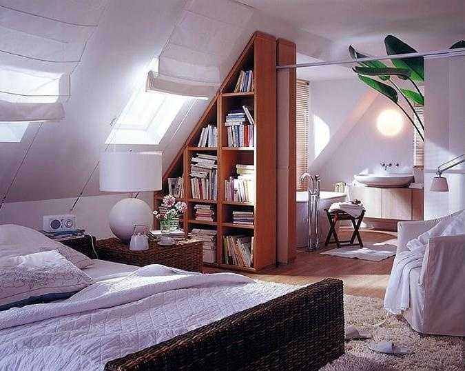 Спальня на мансарде. фотоколекция, варианты дизайна интерьера в разных стилях